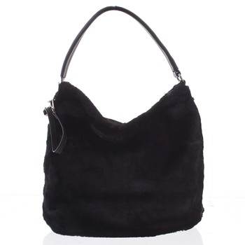 Elegantná dámska kožušinová kabelka čierna - MARIA C Janiyah