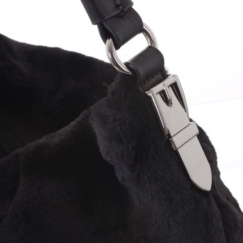 Elegantná dámska kožušinová kabelka čierna - MARIA C Janiyah