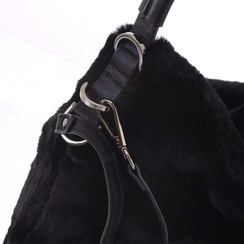 Elegantná dámska kožušinová kabelka čierna - MARIA C Janiyah