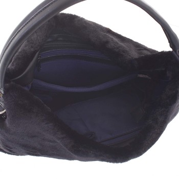 Elegantná dámska kožušinová kabelka čierna - MARIA C Janiyah