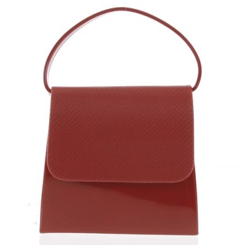 Luxusná dámska listová kabelka/kabelka červená so vzorovanou klopou - Delami DM103