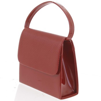 Luxusná dámska listová kabelka/kabelka červená so vzorovanou klopou - Delami DM103