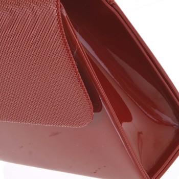 Luxusná dámska listová kabelka/kabelka červená so vzorovanou klopou - Delami DM103