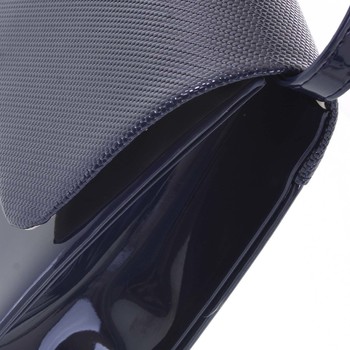 Luxusná dámska listová kabelka/kabelka tmavomodrá so vzorovanou klopou - Delami DM103