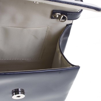 Luxusná dámska listová kabelka/kabelka tmavomodrá so vzorovanou klopou - Delami DM103