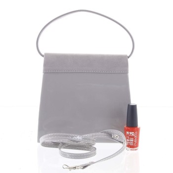 Luxusná dámska listová kabelka/kabelka sivá so semišovou klopou - Delami DM103