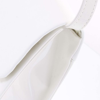 Luxusná dámska listová kabelka/kabelka lakovaná biela - Delami DM103