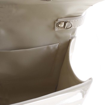 Luxusná dámska listová kabelka/kabelka lakovaná biela - Delami DM103