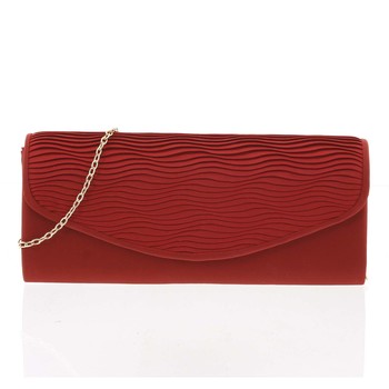 Atraktívna dámska saténová tmavočervená listová kabelka - Delami K016