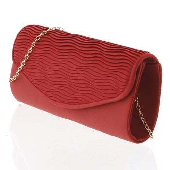 Atraktívna dámska saténová tmavočervená listová kabelka - Delami K016