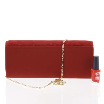 Atraktívna dámska saténová tmavočervená listová kabelka - Delami K016