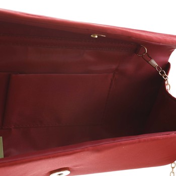 Atraktívna dámska saténová tmavočervená listová kabelka - Delami K016