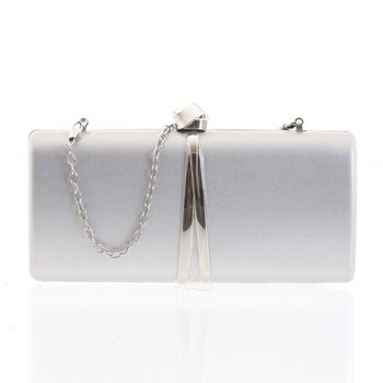 Exkluzívna malá dámska listová kabelka strieborná - Delami ZL2097