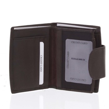 Elegantná hnedá kožená peňaženka so zápinkou - Diviley Universit