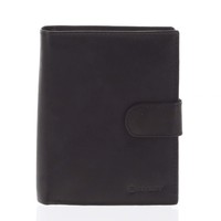 Väčšia pánska čierna kožená peňaženka so zápinkou - Diviley Heelal
