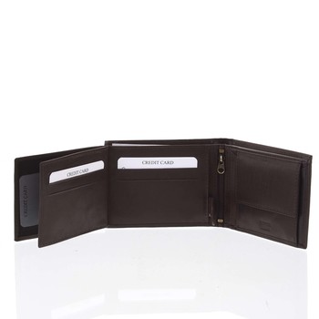 Pánska voľná hnedá kožená peňaženka - Diviley Cycbet