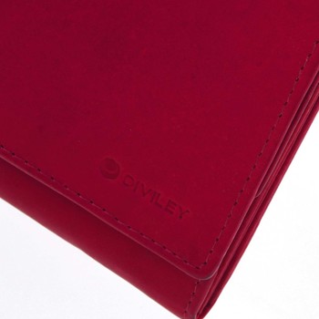 Dámska klasická červená kožená peňaženka - Diviley Uniberso