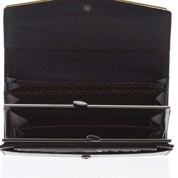 Dámska kožená lakovaná peňaženka čierna - Loren Aubrey