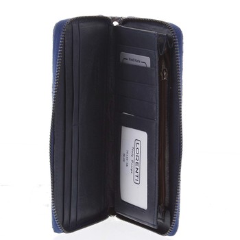 Luxusná veľká hadia kožená modrá peňaženka s odleskom - Lorenti 119SK