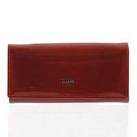 Elegantná lakovaná kožená červená peňaženka - Loren 037RS
