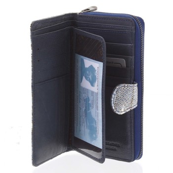 Luxusná hadia kožená modrá peňaženka s odleskom - Lorenti 116SK