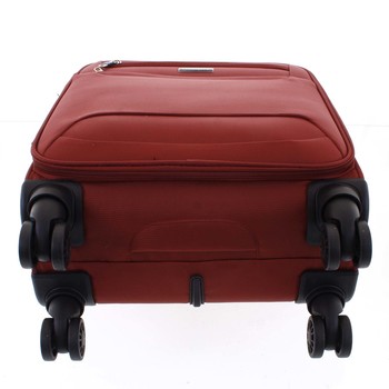 Nadčasový ľahký látkový cestovný kufor červený - Menqite Timeless M