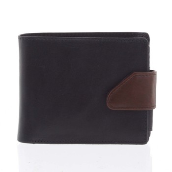 Hladká pánska čierna kožená peňaženka - Tomas 76VT