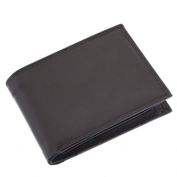 Kožená pánska čierna hladká voľná peňaženka - ItParr