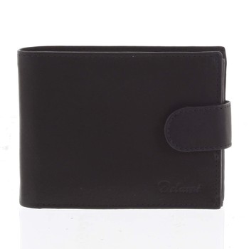 Jednoduchá pánska kožená čierna peňaženka - Delami 1313CND 