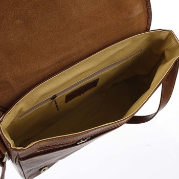 Väčšia pracovná kožená taška antukovohnedá - ItalY Equado Achilles
