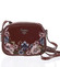 Originálna dámska lesklá crossbody kabelka tmavá vínová - David Jones Fayanna
