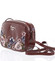 Originálna dámska lesklá crossbody kabelka tmavá vínová - David Jones Fayanna