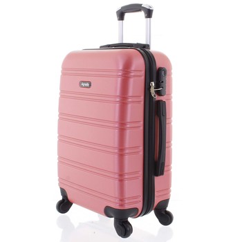 Kvalitný a elegantný pevný ružový cestovný kufor - Agrado Michael M