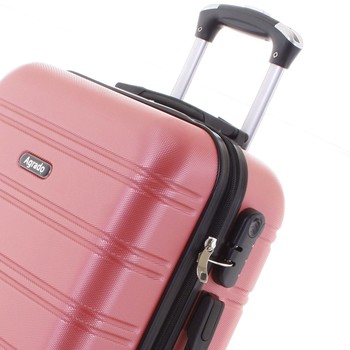 Kvalitný a elegantný pevný ružový cestovný kufor - Agrado Michael S