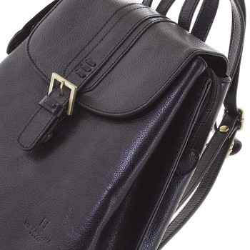 Kožený dámsky moderný batoh čierny - Hexagona Zosimos