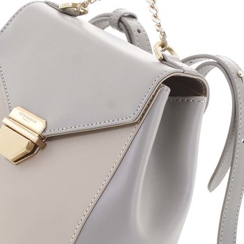 Malý luxusný kožený sivo pieskový batôžtek / kabelka - Hexagona Zondra