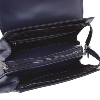 Dámsky pevný moderný kožený ruksak tmavomodrý - Hexagona Zoelane