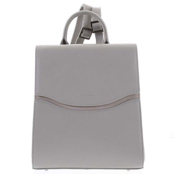 Dámsky pevný elegnatný kožený ruksak svetlosivý - Hexagona Zoel