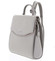 Dámsky pevný elegnatný kožený ruksak svetlosivý - Hexagona Zoel