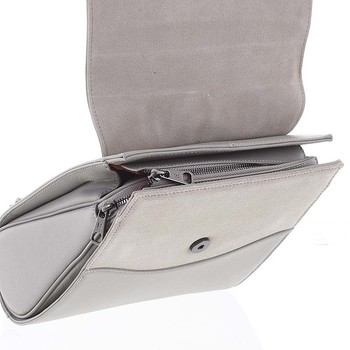 Dámsky pevný elegnatný kožený ruksak svetlosivý - Hexagona Zoel