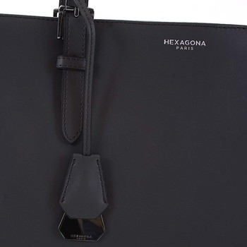 Veľká luxusná dámska kožená tmavosivá kabelka cez plece - Hexagona Zoie