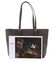 Exkluzívna saffianová dámska kabelka so vzorom tmavá taupe - David Jones Melusina