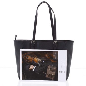 Exkluzívna saffianová dámska kabelka so vzorom čierna - David Jones Melusina