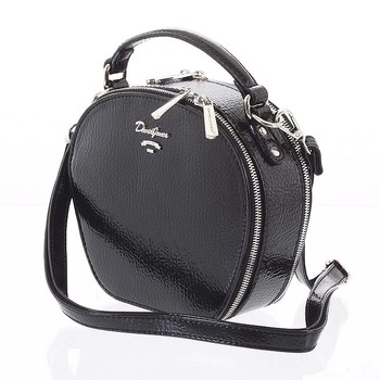 Exkluzívna dámska lesklá crossbody kabelka čierna - David Jones Lucile