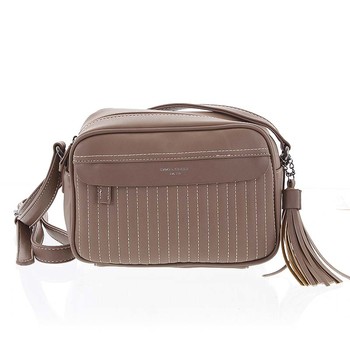 Trendy dámska tmavšia ružová crossbody kabelka - David Jones Marcellia