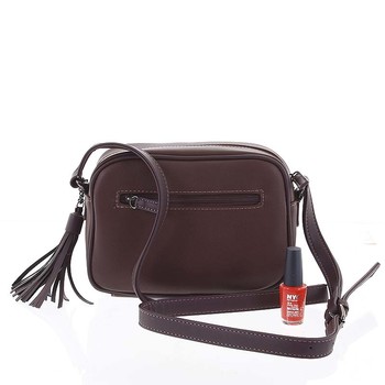 Trendy dámska tmavá fialová crossbody kabelka - David Jones Marcellia