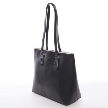 Veľká elegantná hladká dámska čierna kabelka - David Jones Emely