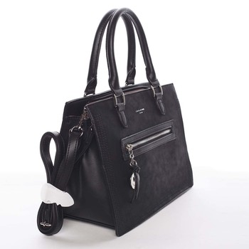 Jemná a elegantná dámska čierna kabelka do ruky - David Jones Eliana