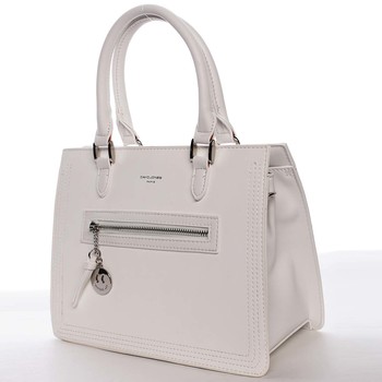 Jemná a elegantná dámska biela kabelka do ruky - David Jones Eliana