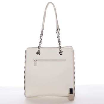 Luxusná a originálna dámska biela kabelka cez plece - David Jones Mishel